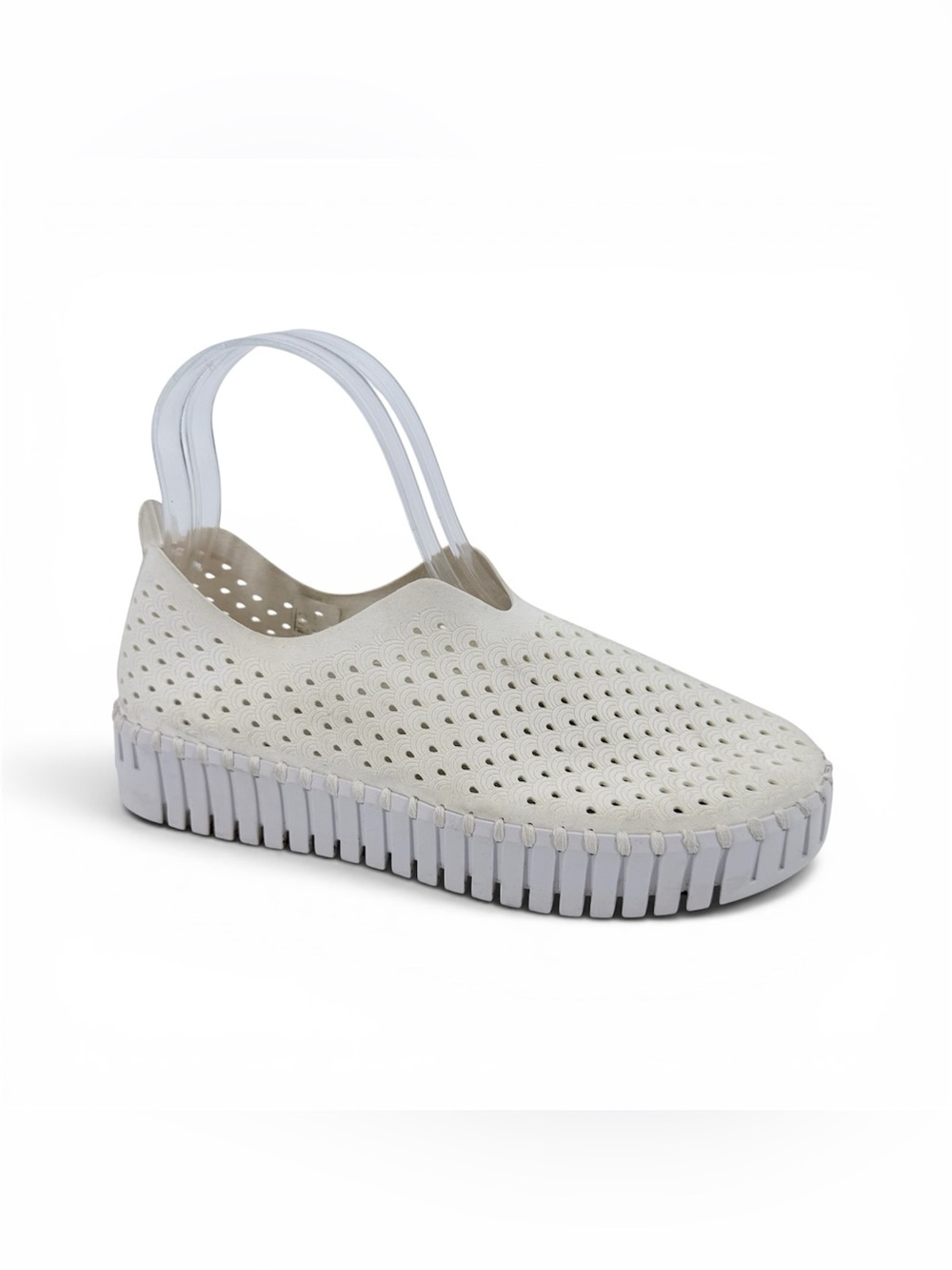 Ilse Jacobsen Tulip Platform Flats Ivory Perforated Shoe Womens Size EU 40 US 10